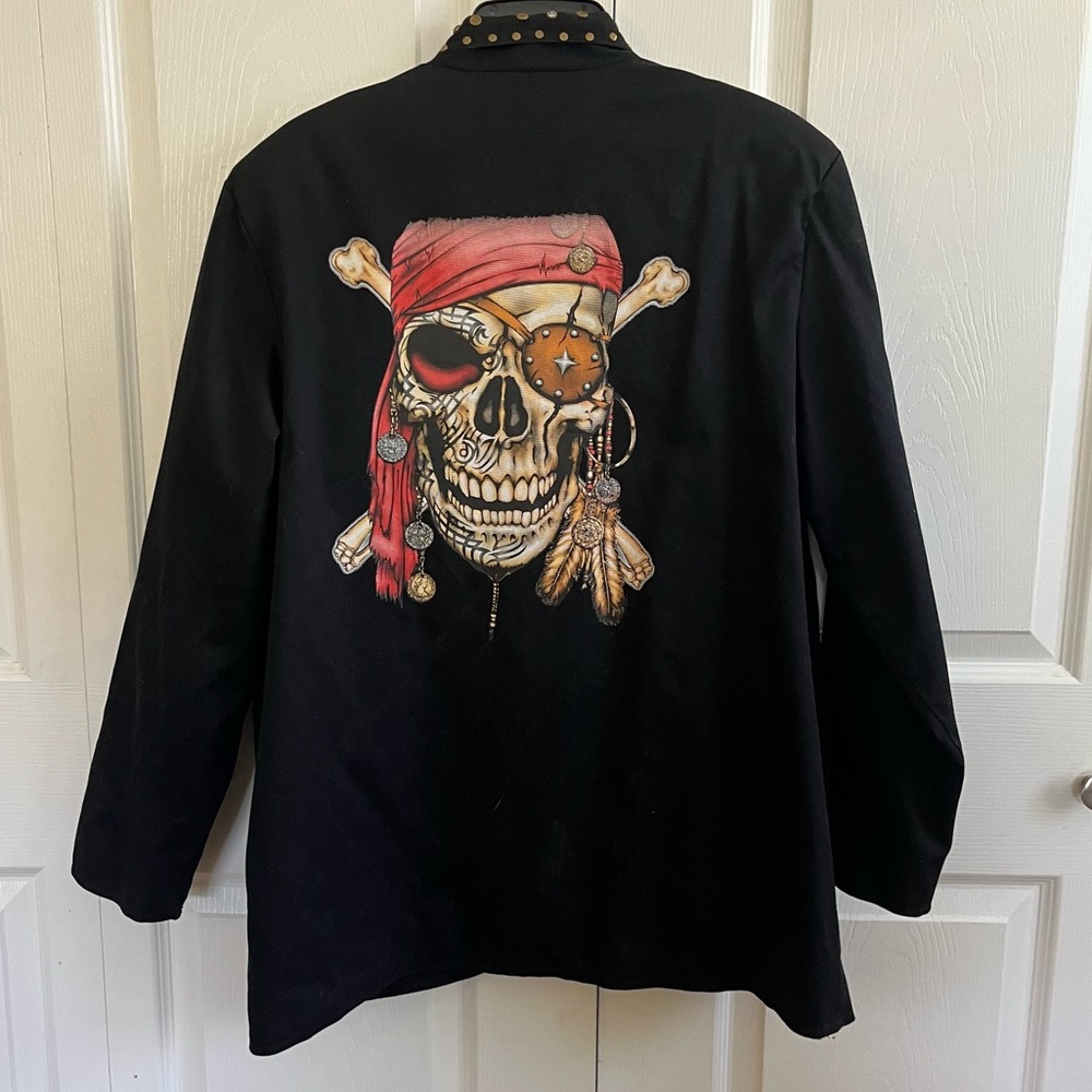 Atlantic Beach Leather Coat Works Pirate Blazer Jacket 18